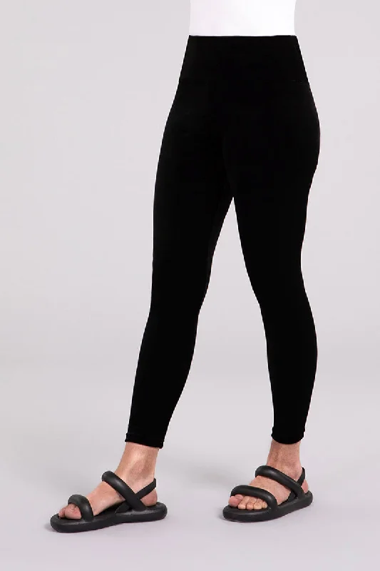 Velvet Yoke Legging | Black