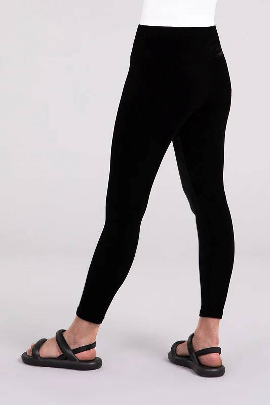 Velvet Yoke Legging | Black