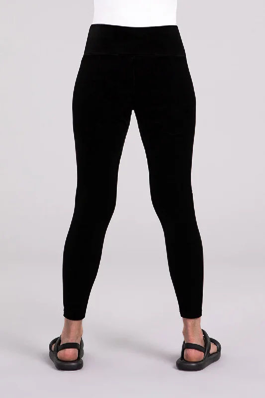 Velvet Yoke Legging | Black