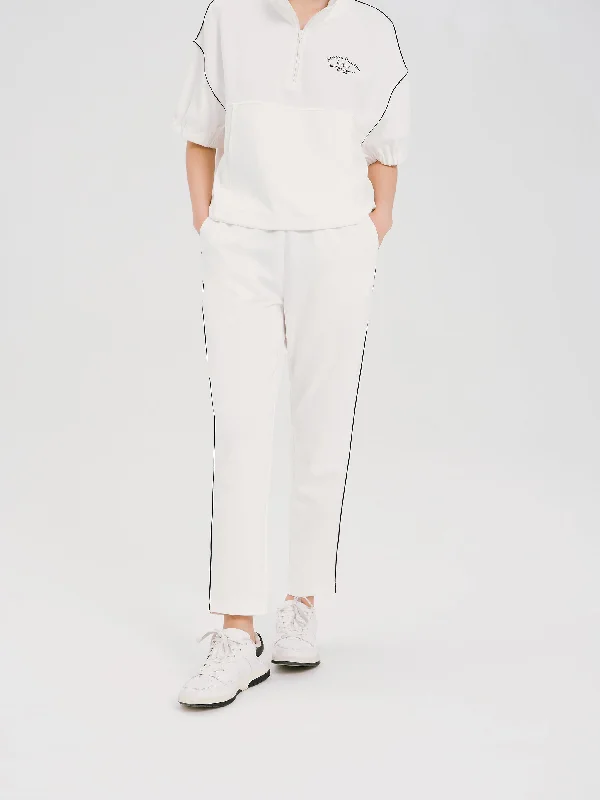 Simple Casual Nine-Quarter Pants-White