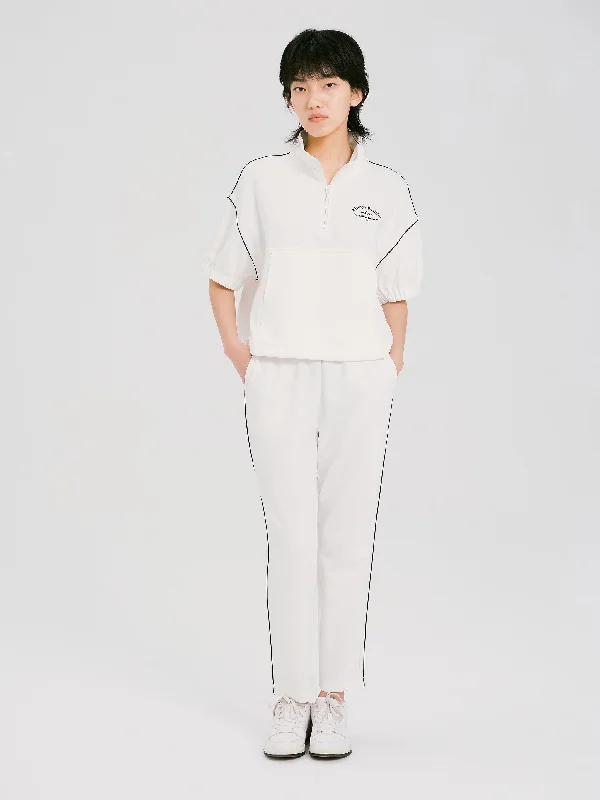 Simple Casual Nine-Quarter Pants-White