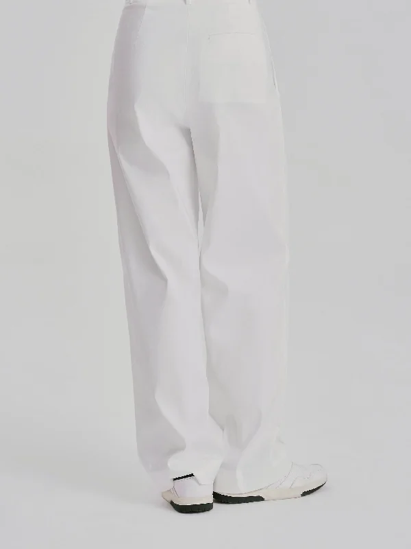 Simple Casual Wide Leg Pants-White