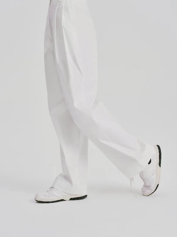 Simple Casual Wide Leg Pants-White