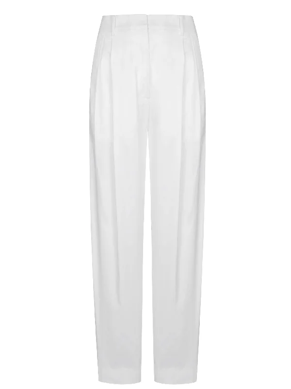 Simple Casual Wide Leg Pants-White