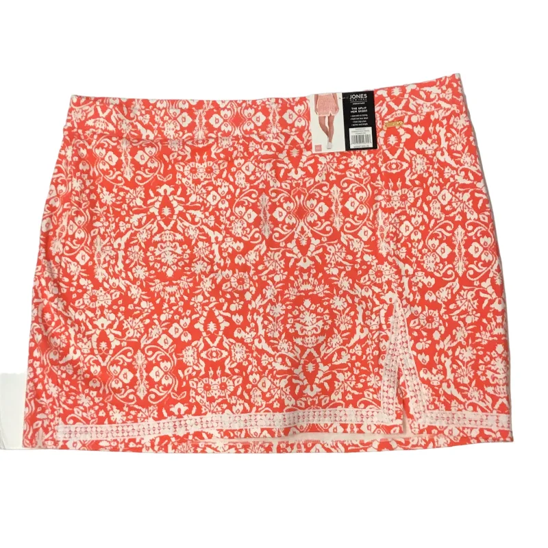 Skirt Mini & Short By Jones New York In Orange & White, Size: Xxl