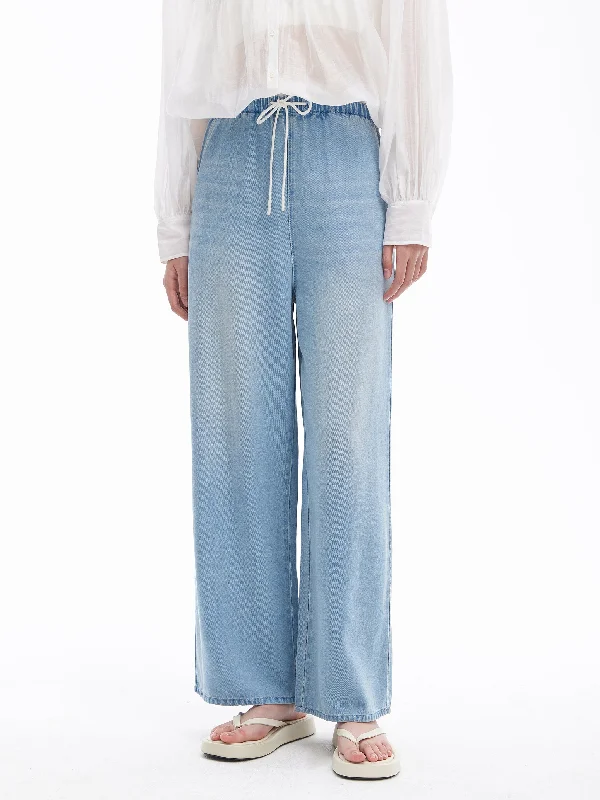 Slouchy Draped Tencel Jeans