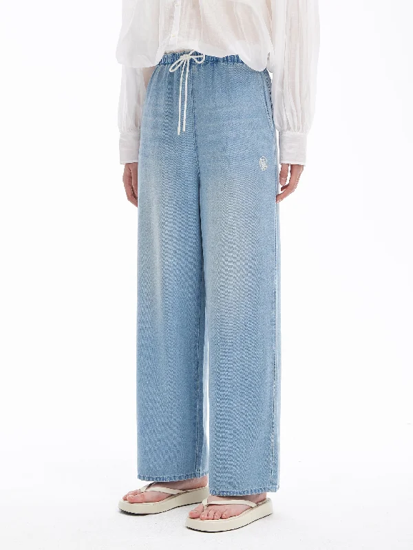 Slouchy Draped Tencel Jeans