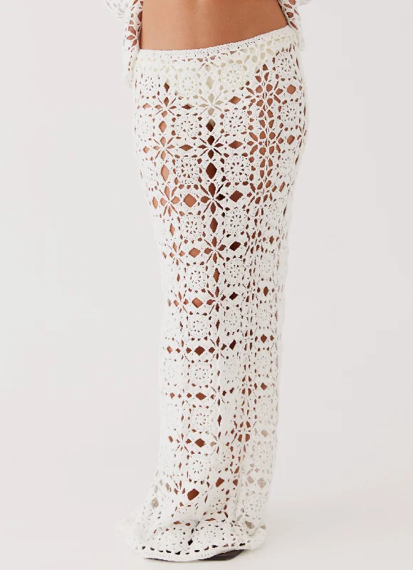 Sorrentino Crochet Maxi Skirt - White