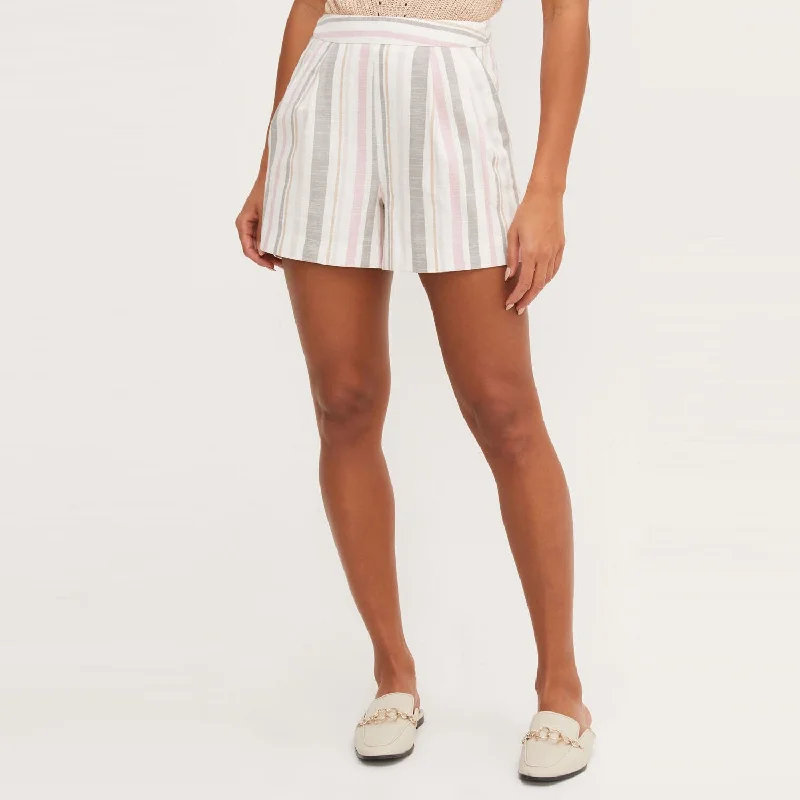 Stripe Pleat Shorts (Multi Stripe)