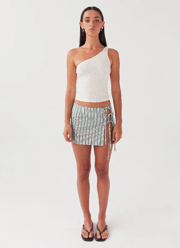 Summer Retreat Mini Skirt - Coastal Stripe