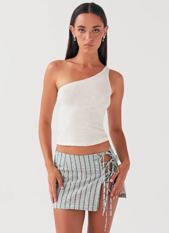 Summer Retreat Mini Skirt - Coastal Stripe