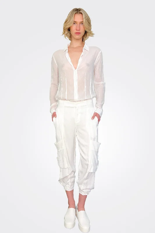 Tie Bottom Pants - White