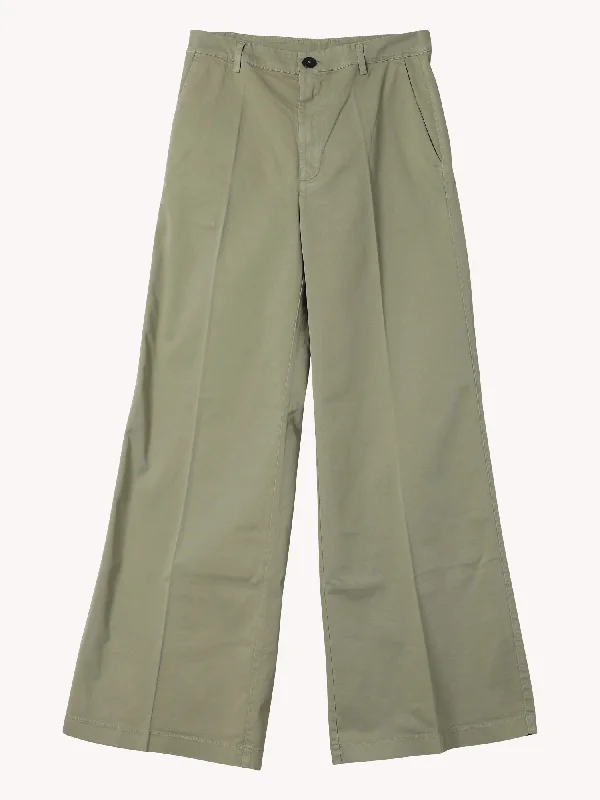 Twill Wide Leg Pants