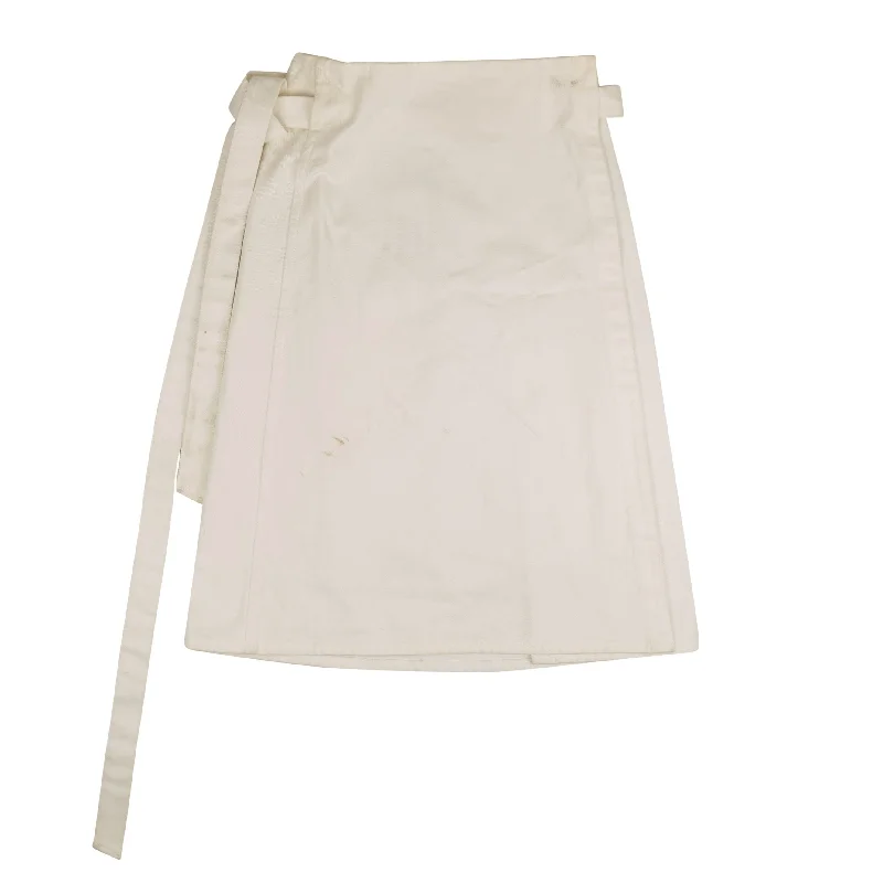 White Cotton Belted Skirt