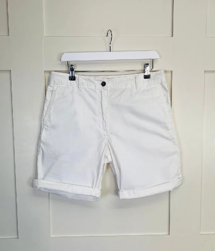 White High Waisted Chino Shorts