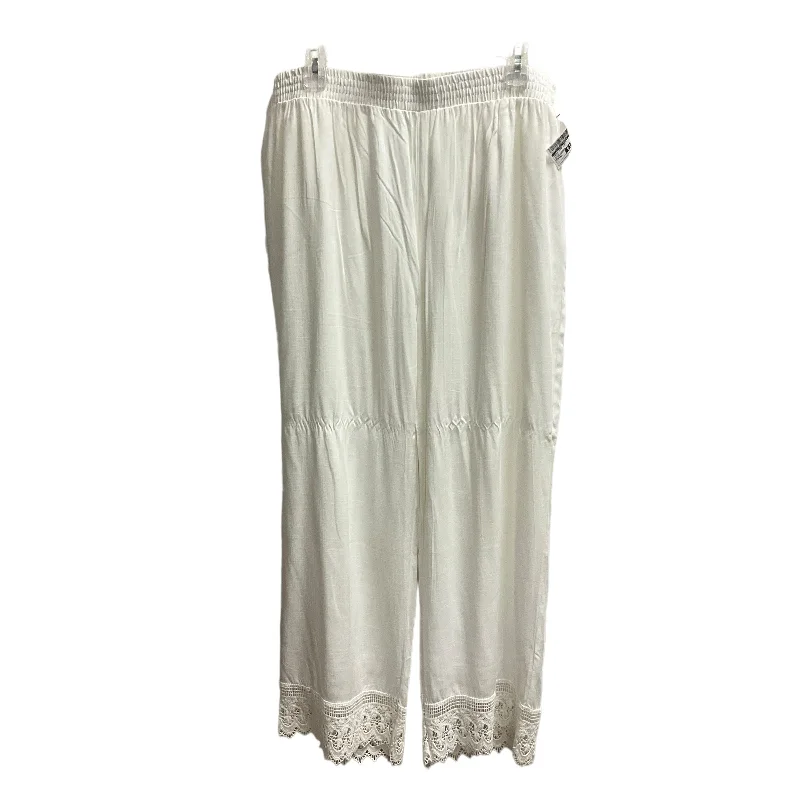 White Pants Wide Leg retro threads, Size Xxl