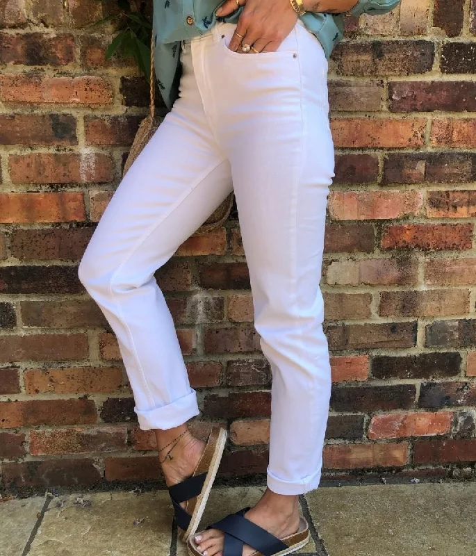 White Straight Leg Jeans