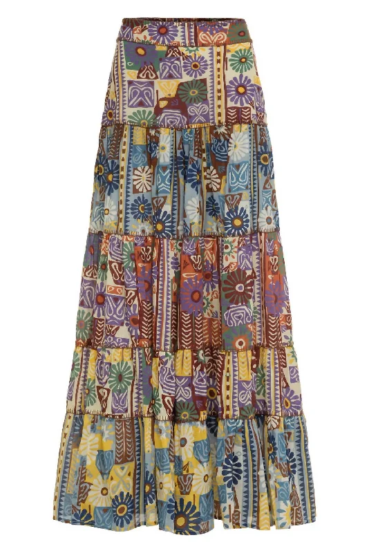 Women's Catalina Skirt In Floral Tiles